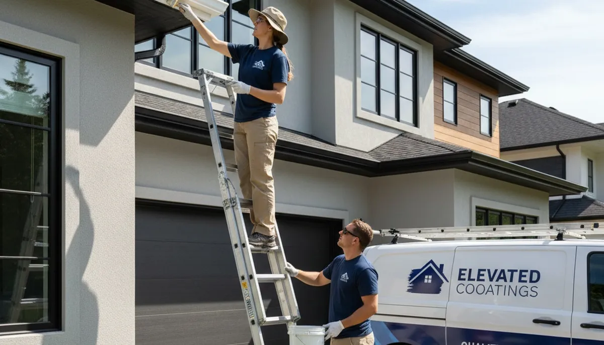 Professional gutter painting service in Stockton, CA protecting home exteriors from sun and weather